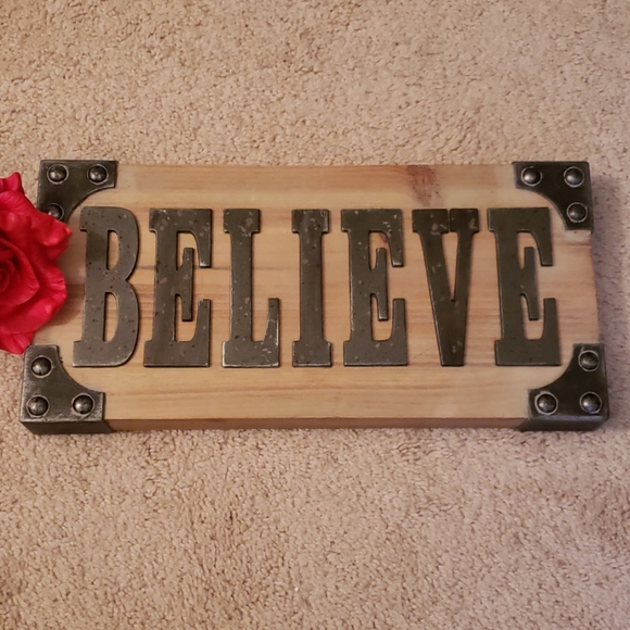 Other - Rustic wooden BELIEVE sign wall hanging